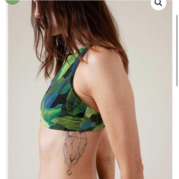 Athleta Maldives Bra Cup Bikini Top in Liana Floral Green 32B / C New with tags! - Picture 2 of 15